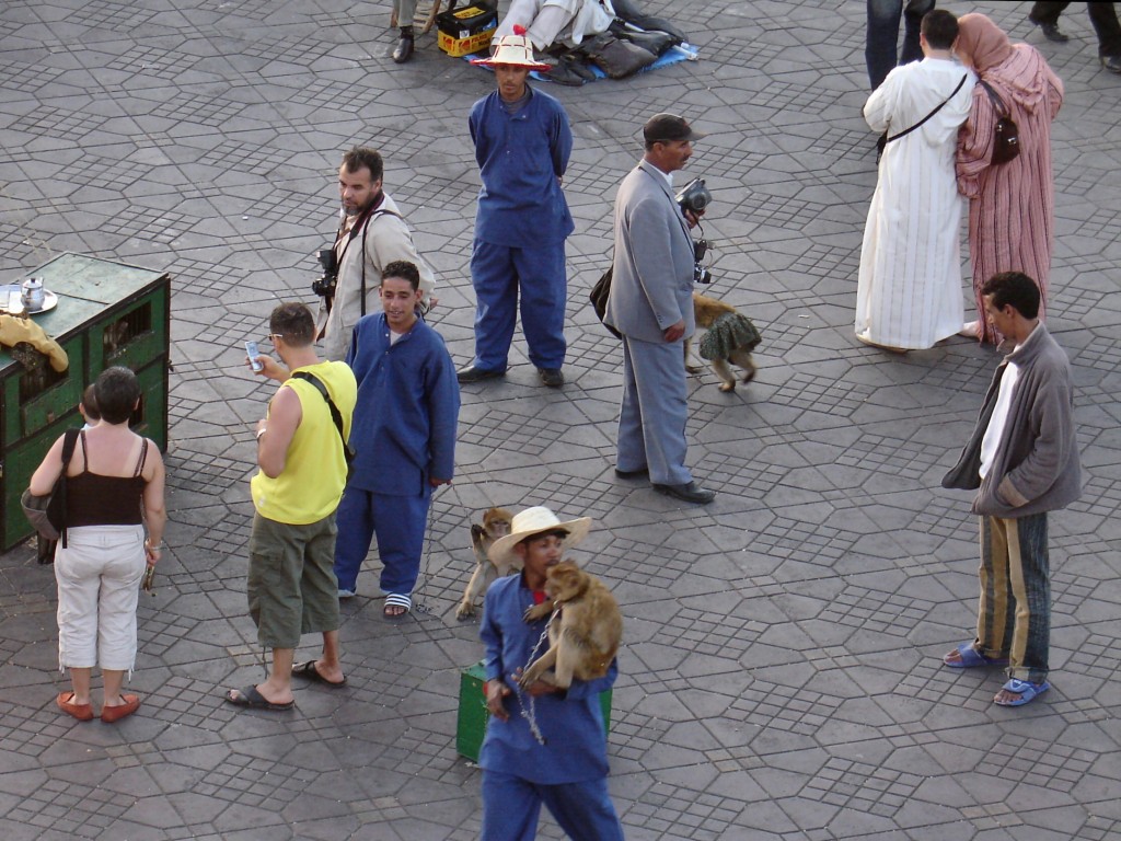 Touristen konnten sich hier gegen ein Trinkgeld mit Affen fotografieren lassen.